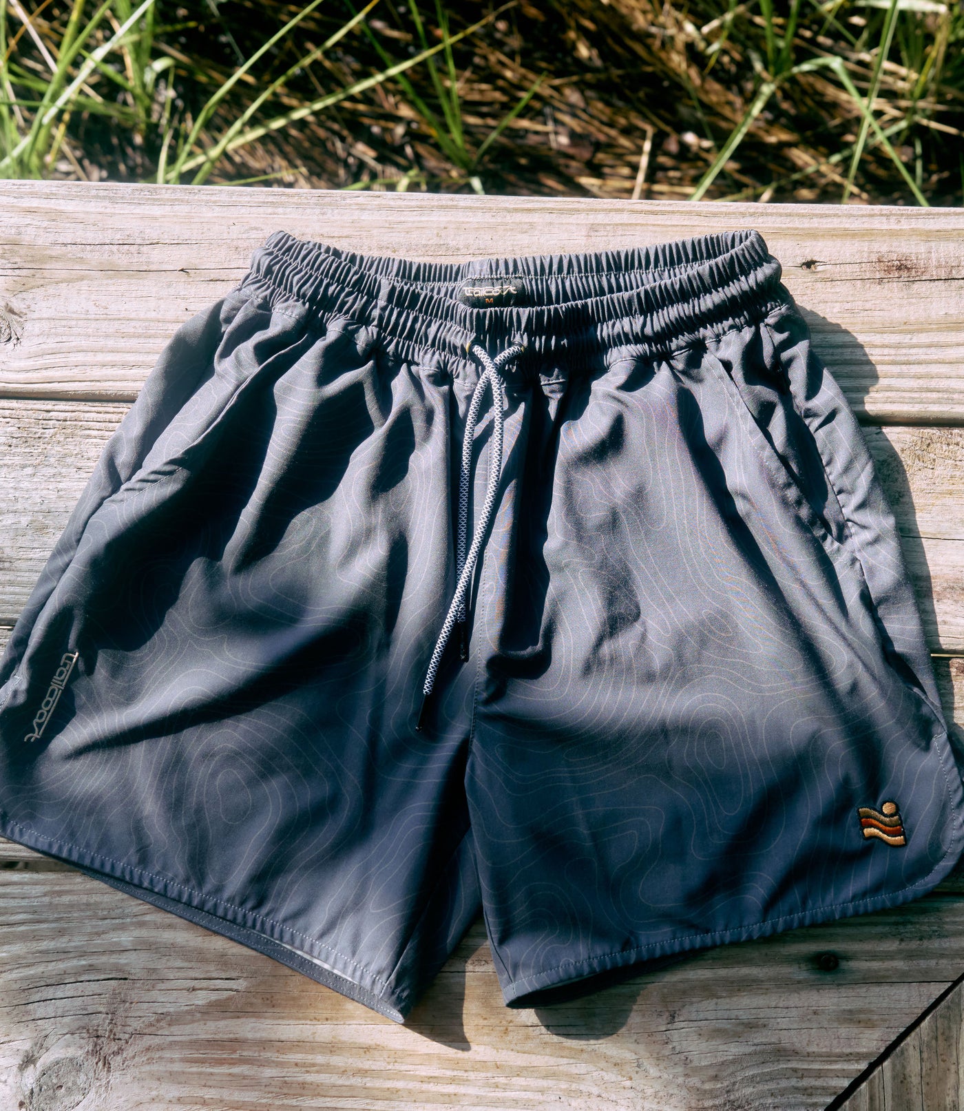 Trailcoast Rip Tide Trunks - Dark Topo Pattern