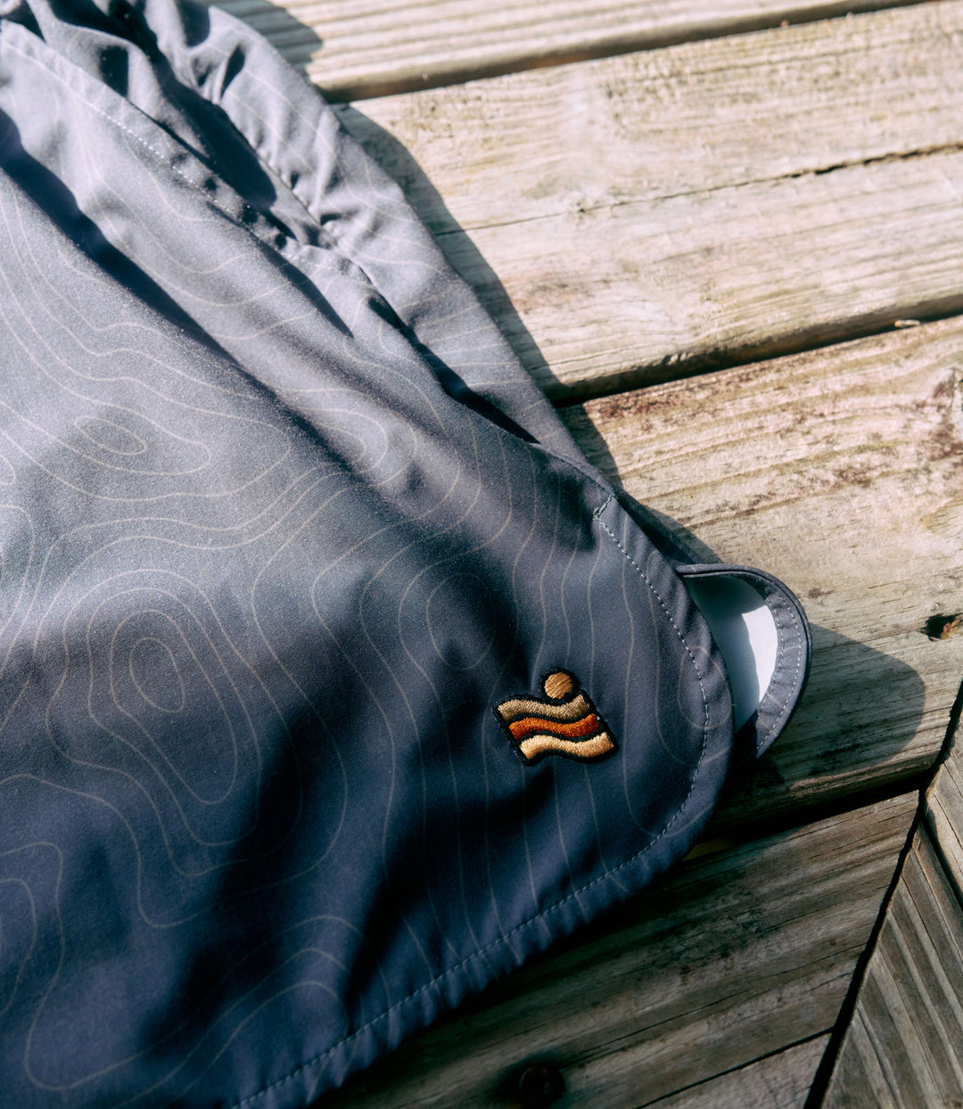 Trailcoast Rip Tide Trunks - Dark Topo Pattern