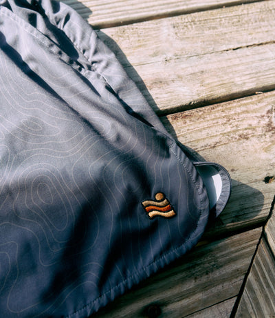 Trailcoast Rip Tide Trunks - Dark Topo Pattern