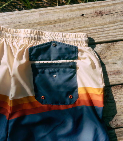Trailcoast Volley Trunks - Retro Stripes