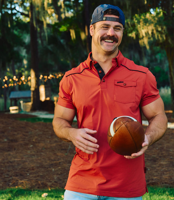 Outlaw TOUR Polo V2 - Georgia Red &amp; Black