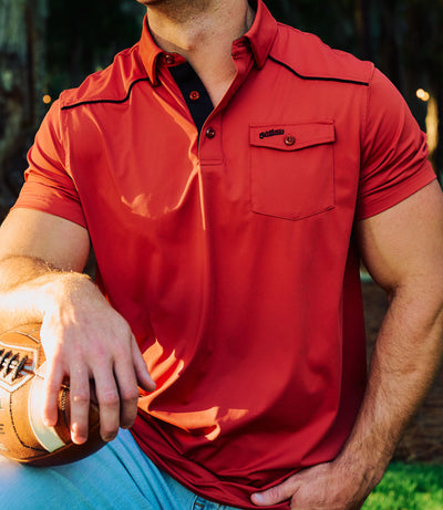 Outlaw TOUR Polo V2 - Georgia Red & Black