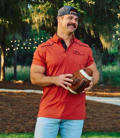 Outlaw TOUR Polo V2 - Georgia Red & Black