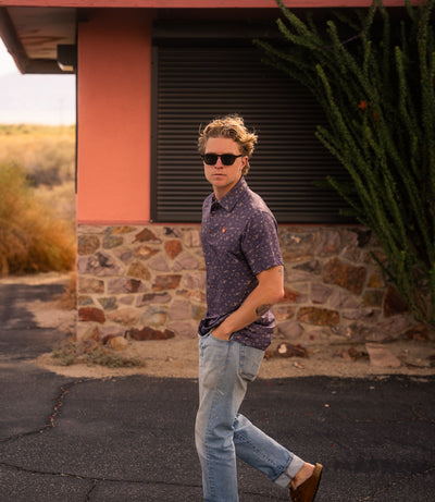 Outlaw Tour Polo - Mauve Cosmos Pattern