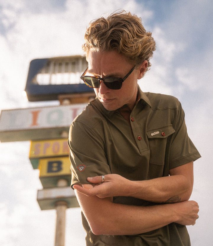 Outlaw TOUR Pocket Polo - Olive &