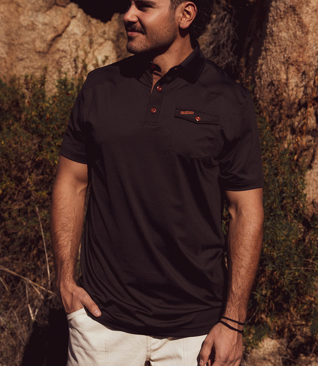 Outlaw TOUR Pocket Polo - Black &