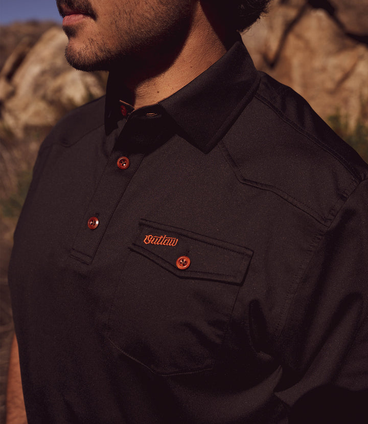 Outlaw TOUR Pocket Polo - Black &