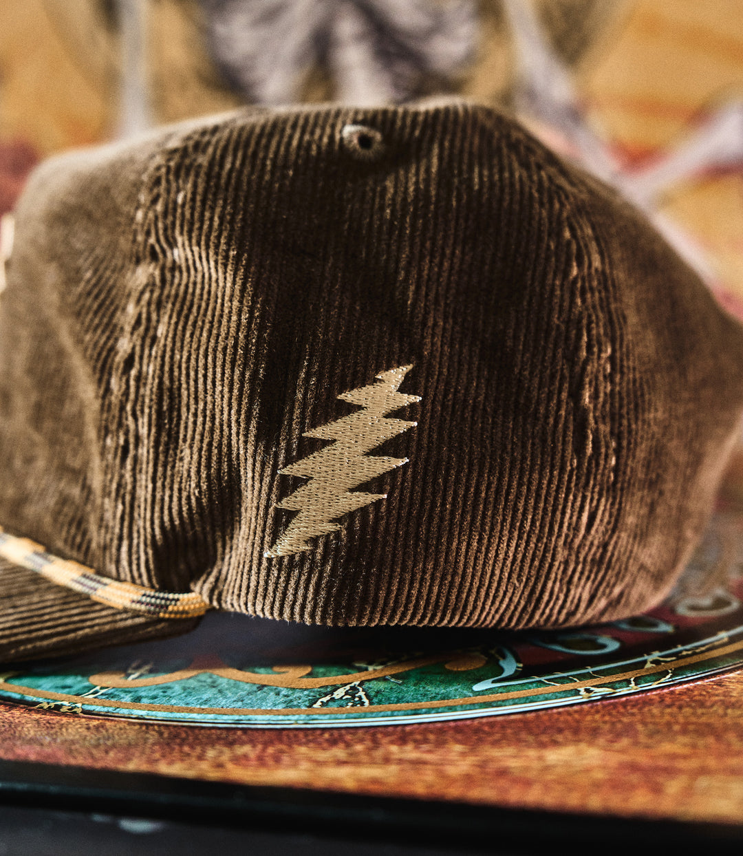 Grateful Dead Rose Bolt Corduroy Snapback (60th Anniversary Edition)