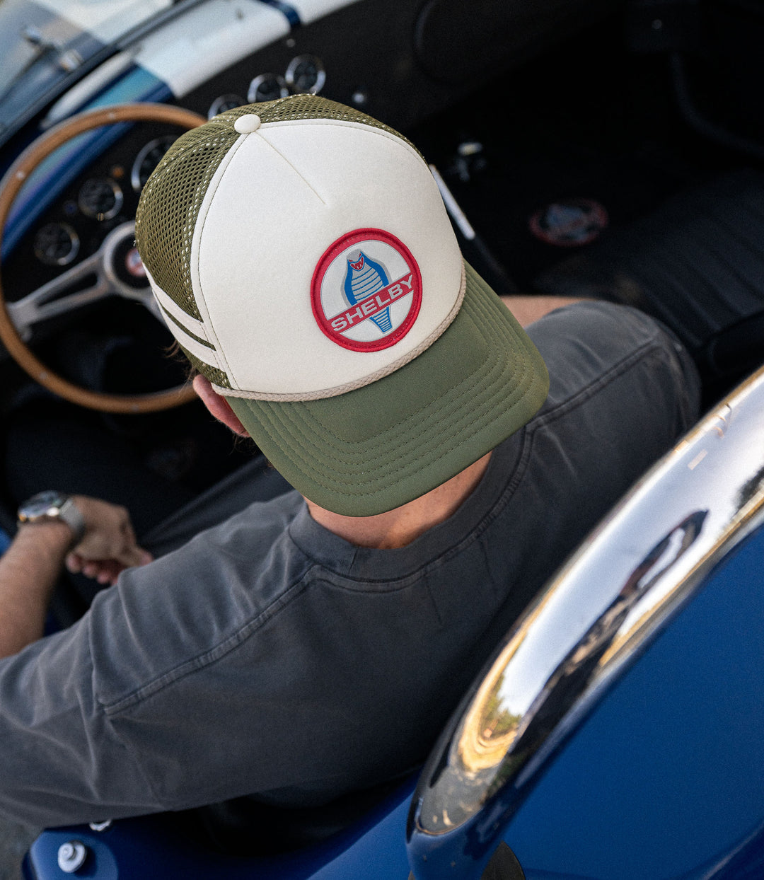 Shelby Striped Foam Trucker - Dark highlands Green