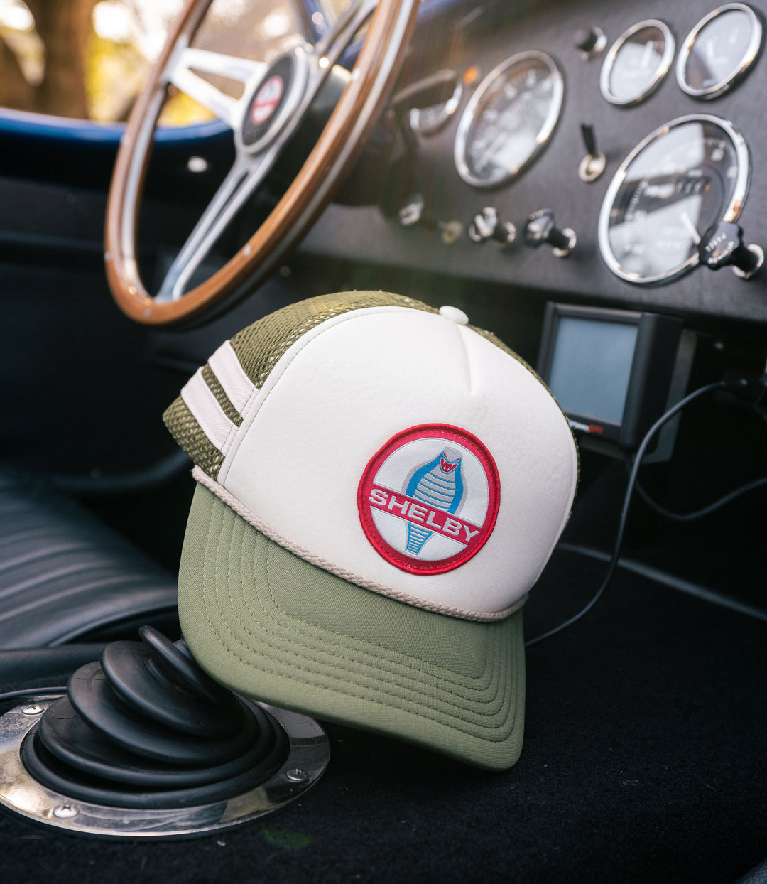 Shelby Striped Foam Trucker - Dark highlands Green