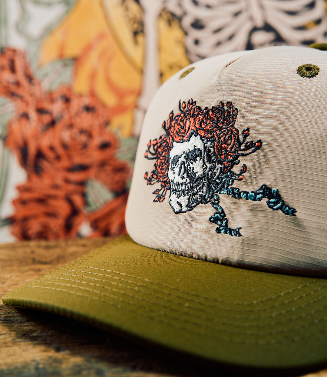 Grateful Dead Skull &amp; Roses Tech Snapback (60th Anniversary Edition)