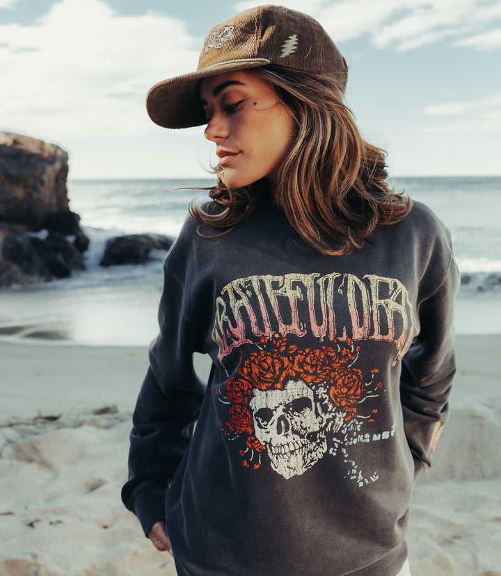 Grateful Dead Vintage Skull &amp; Roses Crew