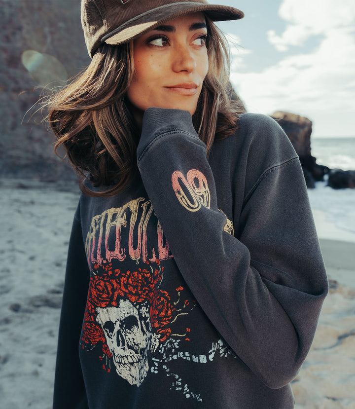 Grateful Dead Vintage Skull &amp; Roses Crew