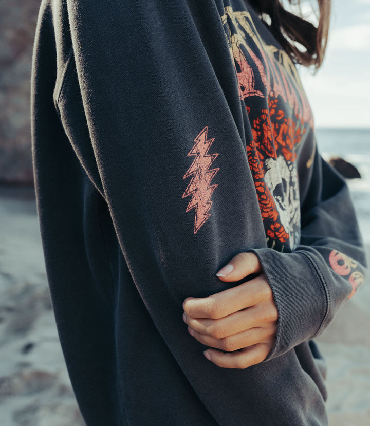 Grateful Dead Vintage Skull &amp; Roses Crew