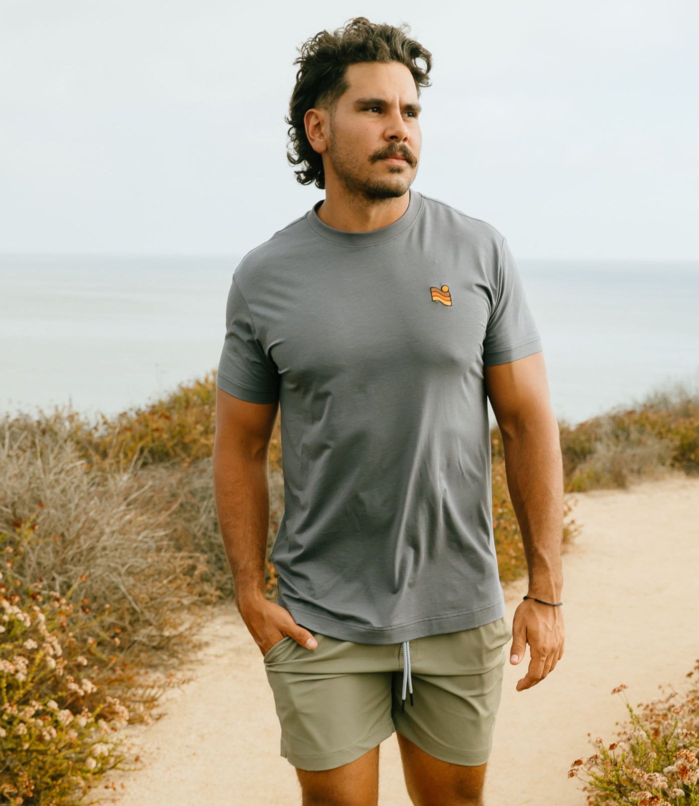 Trailcoast performance Tee -  Smoked Pearl