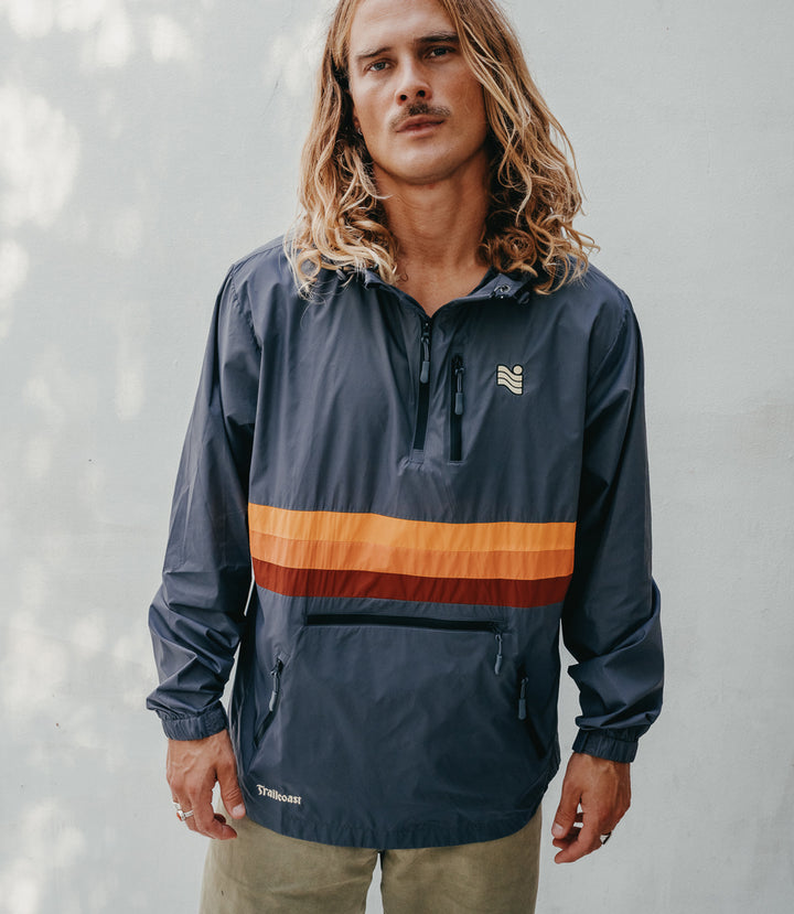 Trailcoast ATLAS™ Lightweight Rain Jacket - Retro Striped