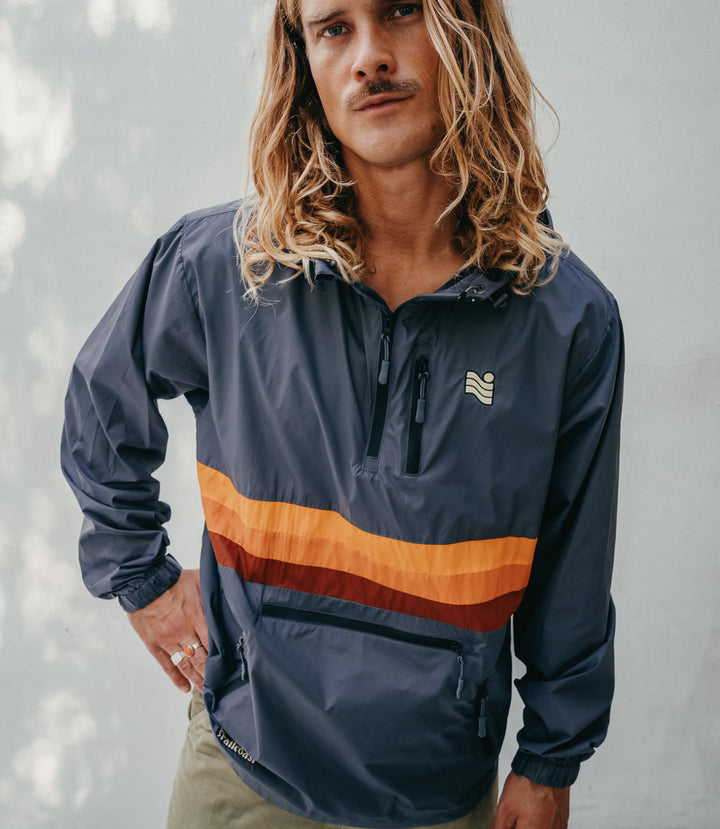 Trailcoast ATLAS™ Lightweight Rain Jacket - Retro Striped