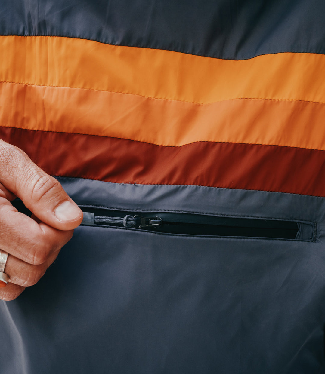 Trailcoast ATLAS™ Lightweight Rain Jacket - Retro Striped