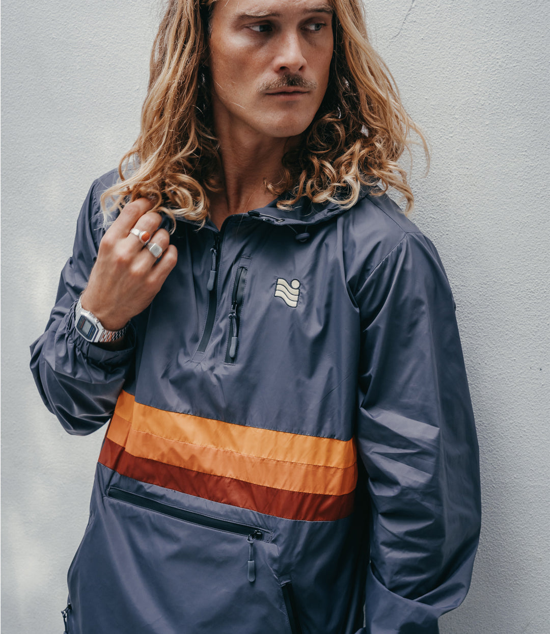 Trailcoast ATLAS™ Lightweight Rain Jacket - Retro Striped