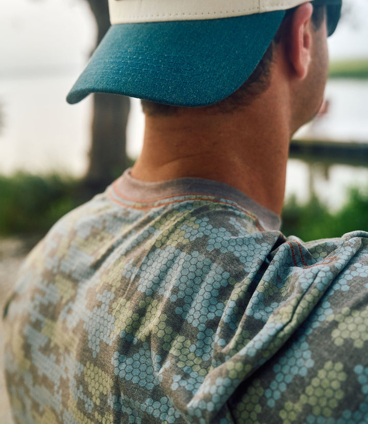 Trailcoast SS Blue Honeycomb UPF Tech Tee