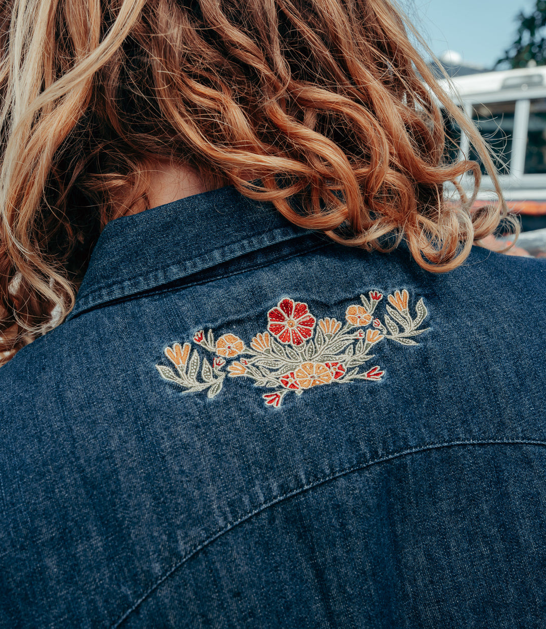 Trailcoast Bloomwing Western Denim Snap Shirt