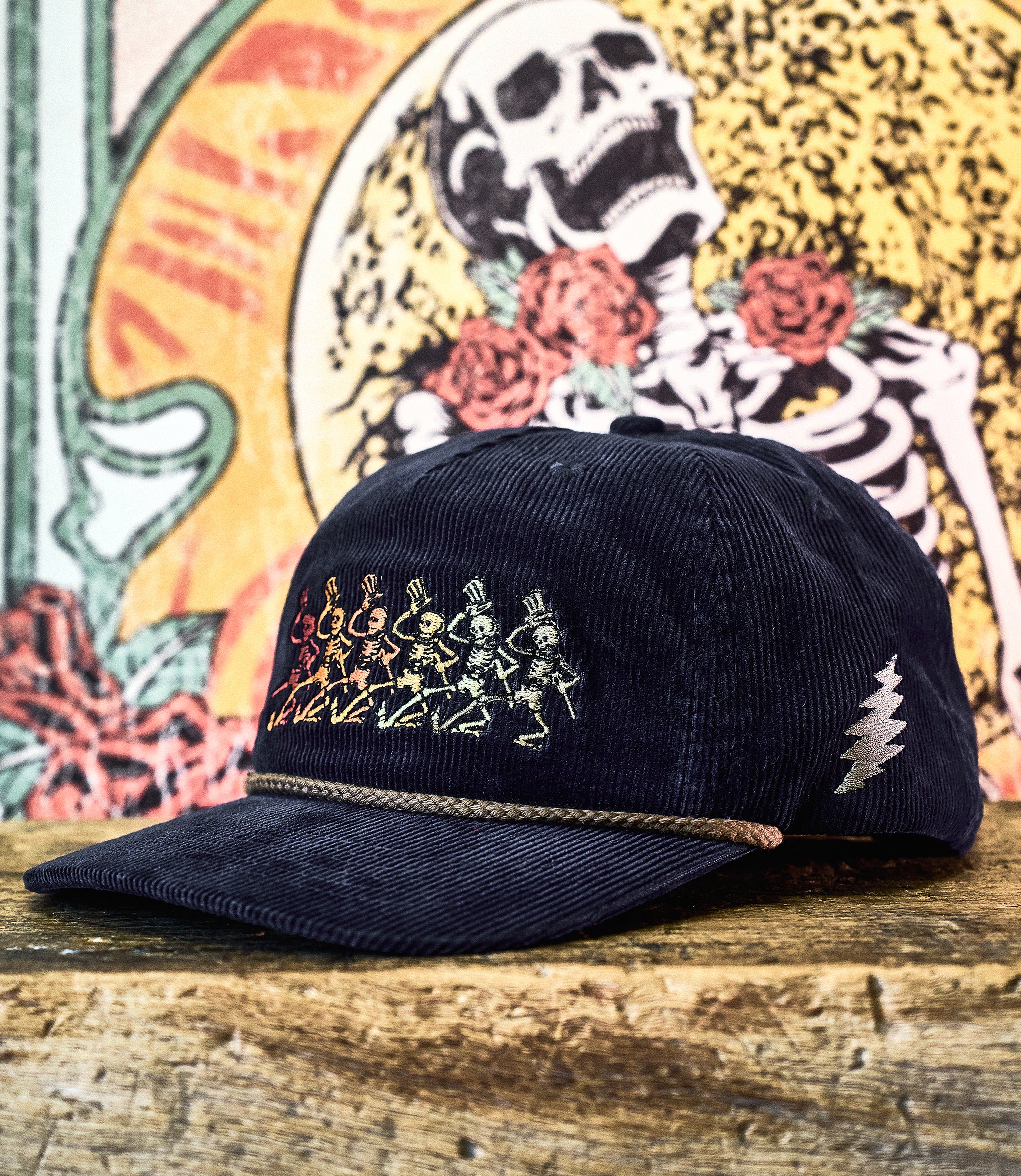 Grateful Dead Dancing Skeleton Corduroy Snpaback – Low Tide Thread Co.