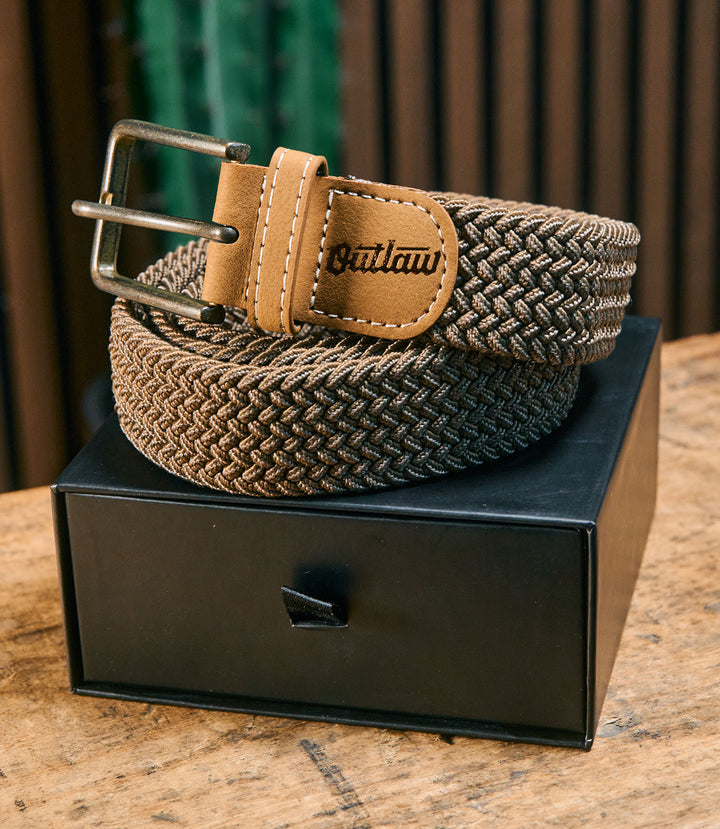 Outlaw Golf Braided Belt - Desert Palm