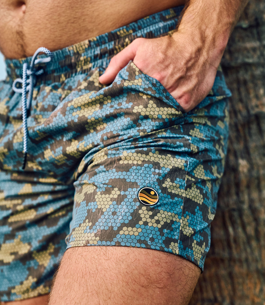 Trailcoast Volley Trunks - Blue honeycomb