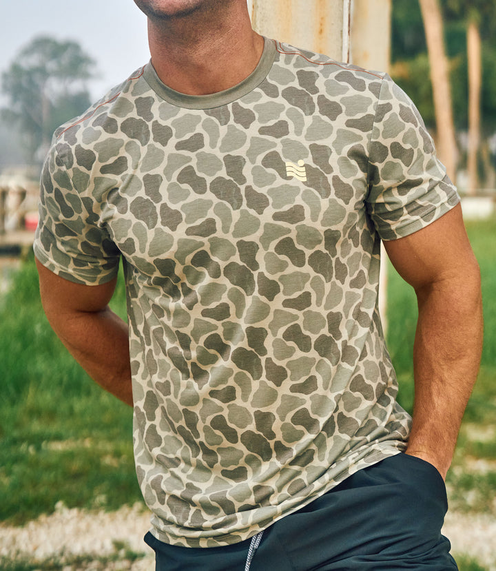 Trailcoast SS Marsh Camo UPF Tech Tee