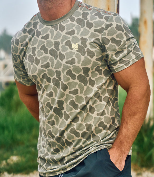 Trailcoast SS Marsh Camo UPF Tech Tee