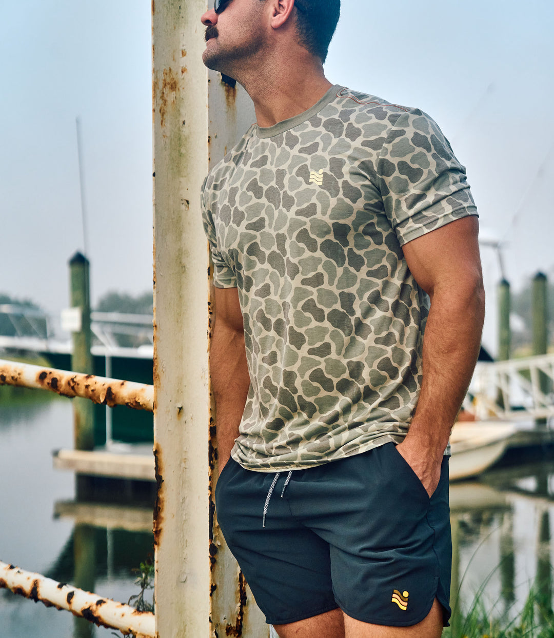 Trailcoast SS Marsh Camo UPF Tech Tee