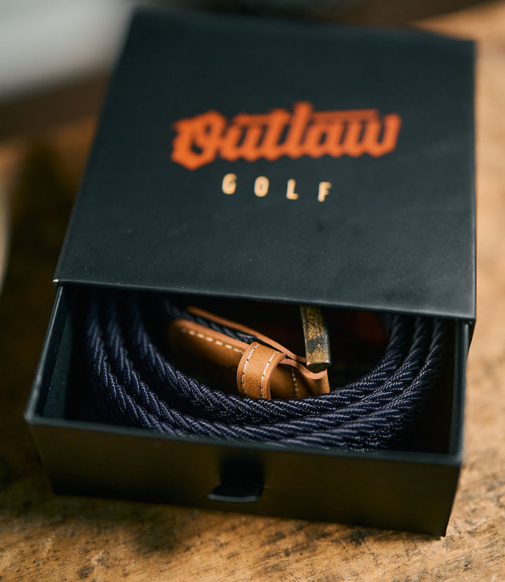 Outlaw Golf Braided Belt - Navy