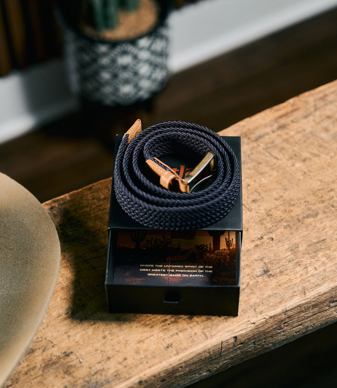 Outlaw Golf Braided Belt - Navy