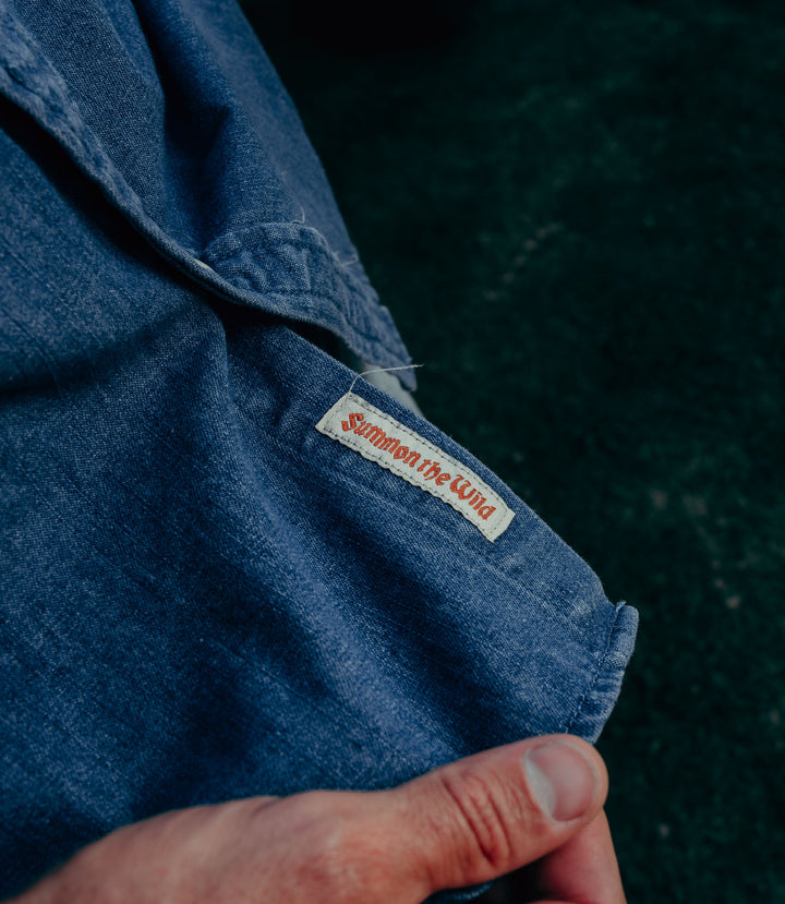Trailcoast Retro Striped Western Denim Snap Shirt