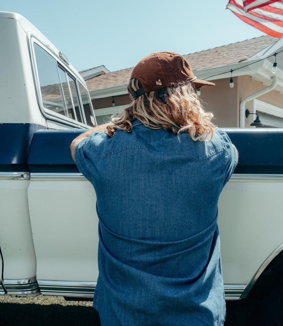 Trailcoast Retro Striped Western Denim Snap Shirt