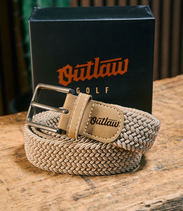Outlaw Golf Braided Belt - Sand