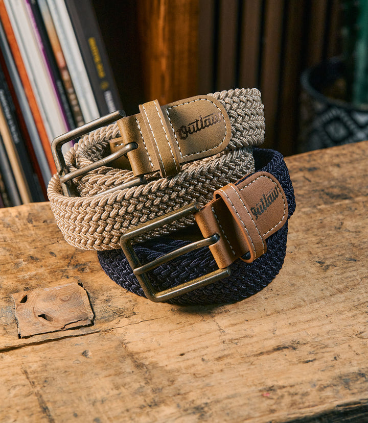 Outlaw Golf Braided Belt - Sand
