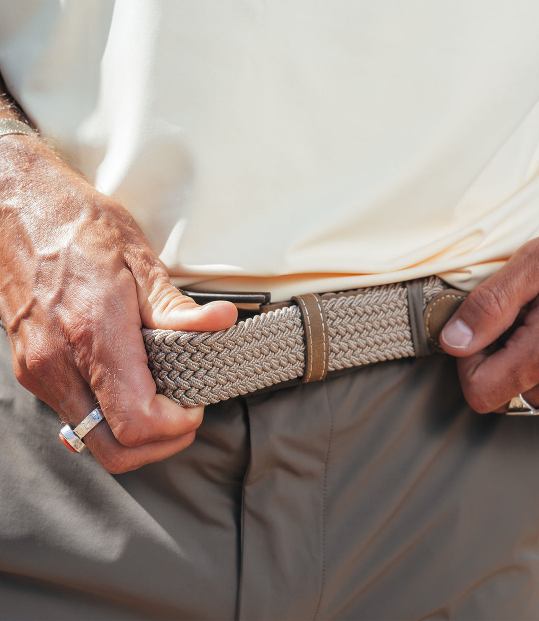 Outlaw Golf Braided Belt - Sand