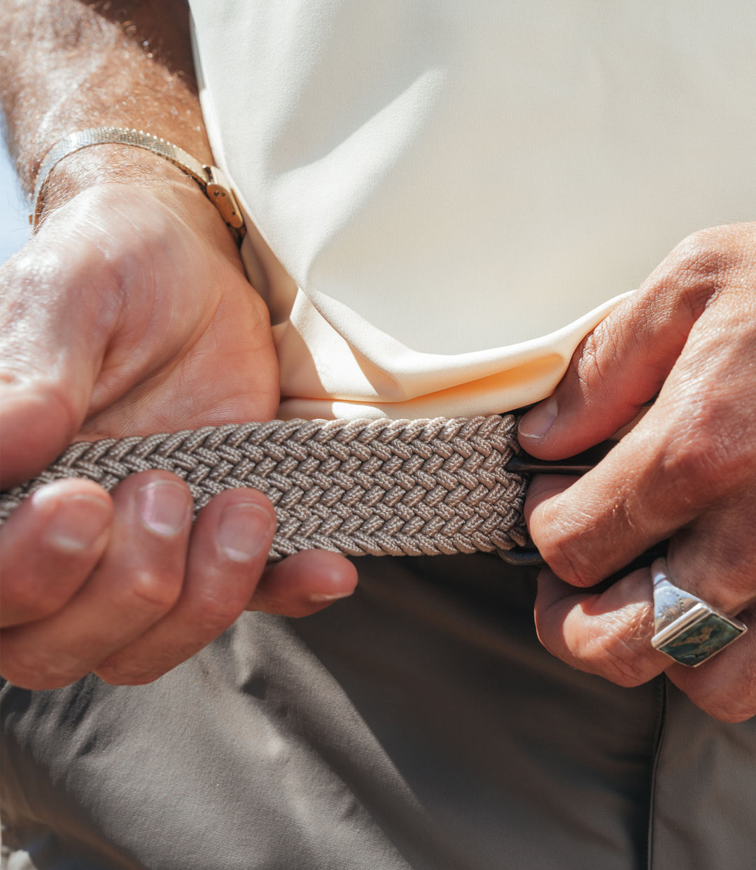 Outlaw Golf Braided Belt - Sand