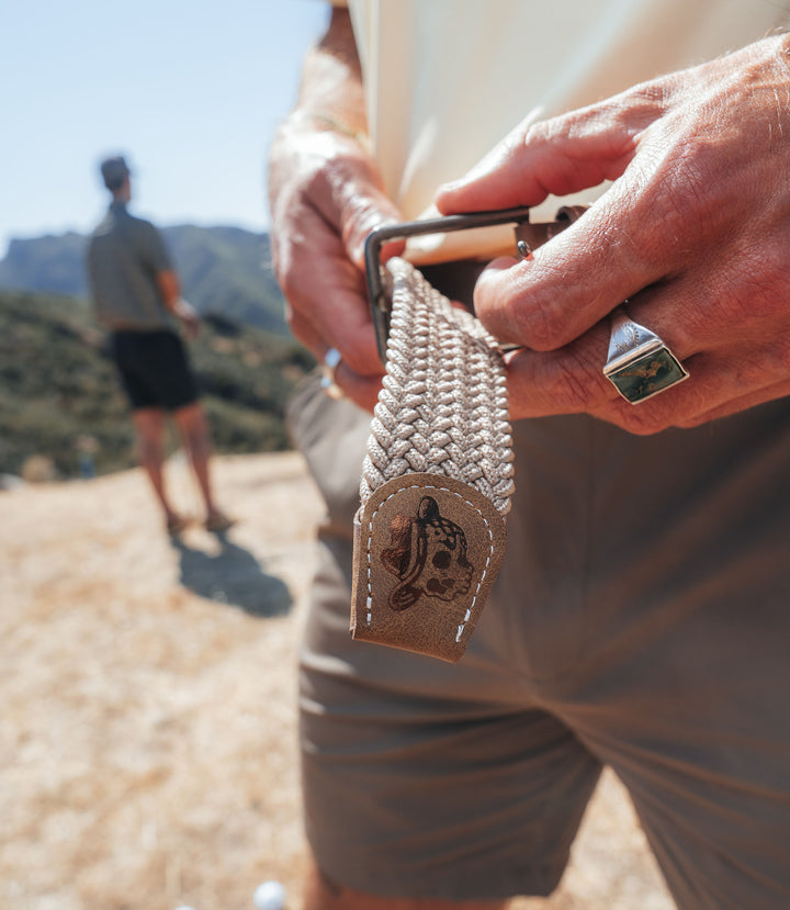 Outlaw Golf Braided Belt - Sand
