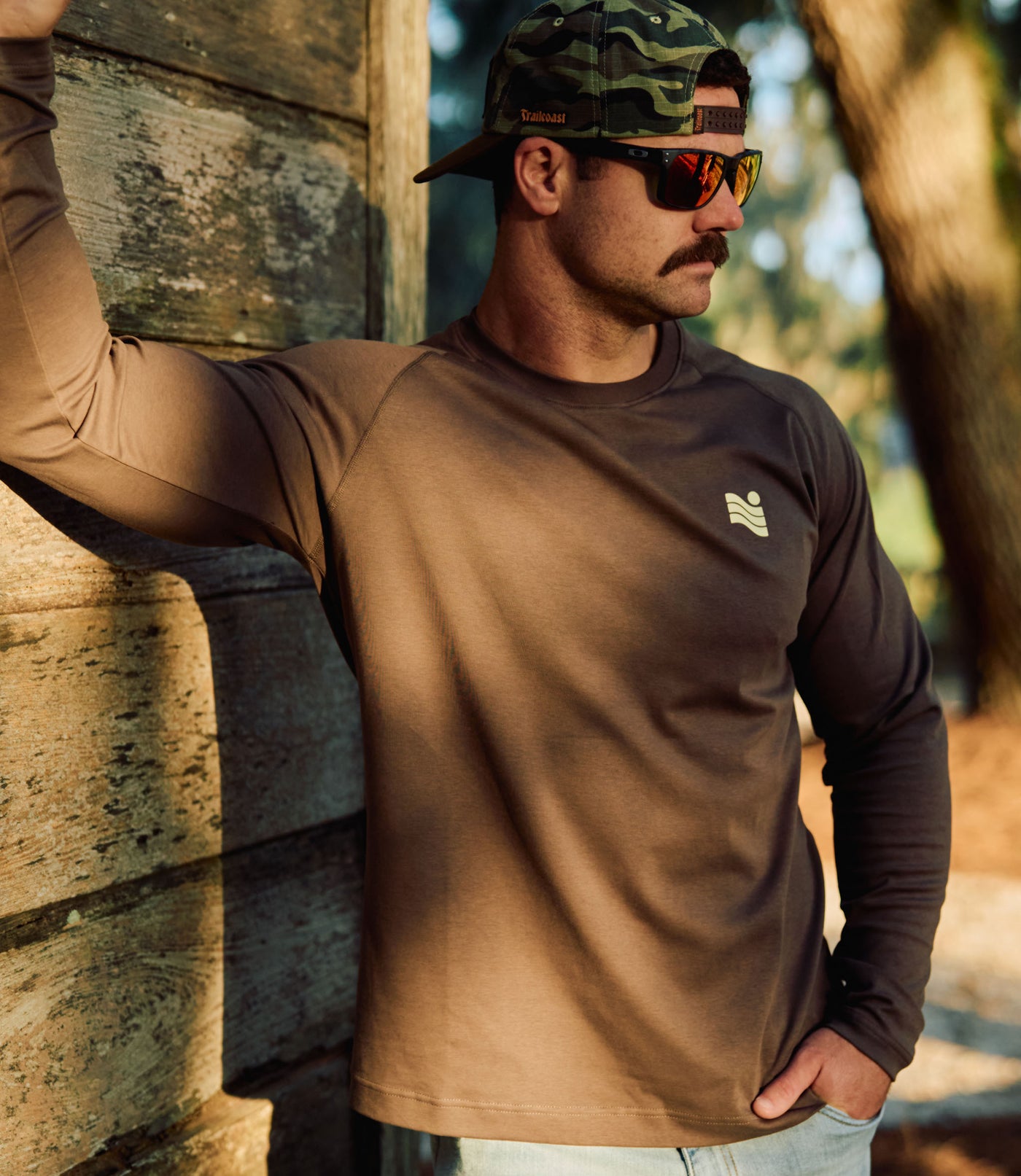 Trailcoast Thresher LS Base Tee - Dark Roast