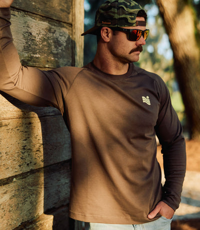 Trailcoast Thresher LS Base Tee - Dark Roast
