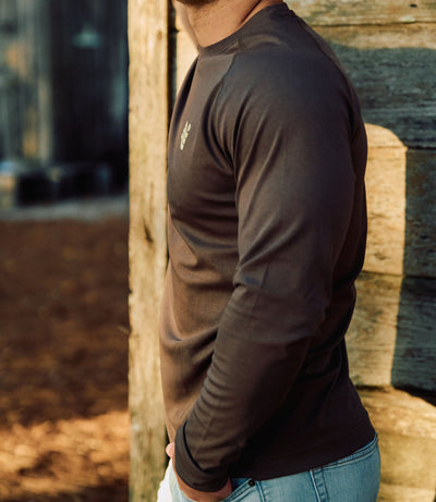 Trailcoast Thresher LS Base Tee - Dark Roast