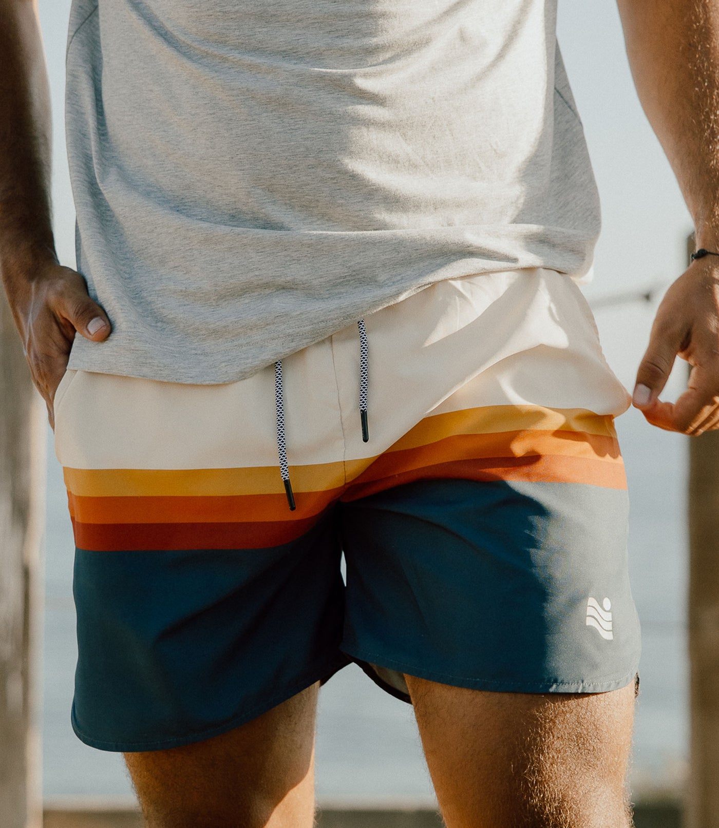 Trailcoast Volley Trunks - Retro Stripes