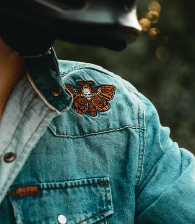 Western Moth Selvedge Denim Snap Shirt