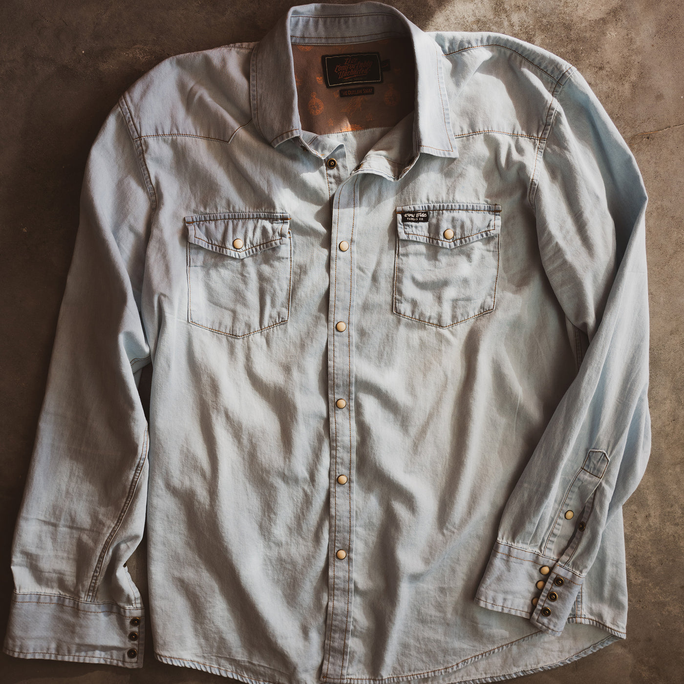 The Outlaw Snap Shirt - Washed Denim
